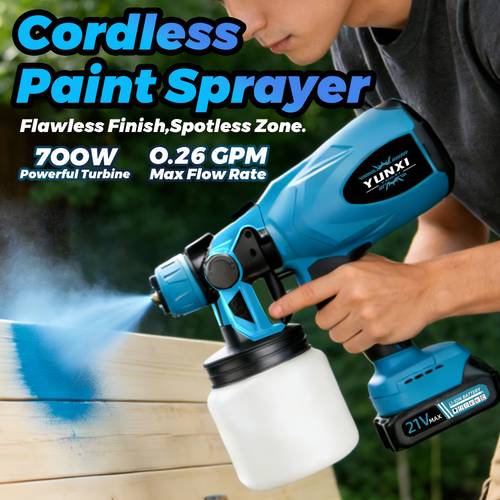 item picture newly wireless high voltage spray gun using rechargeable lithium batteries ergonomically designed lightweight and easy to multiple spray settings suitable for indoor outdoor walls wood cars decks