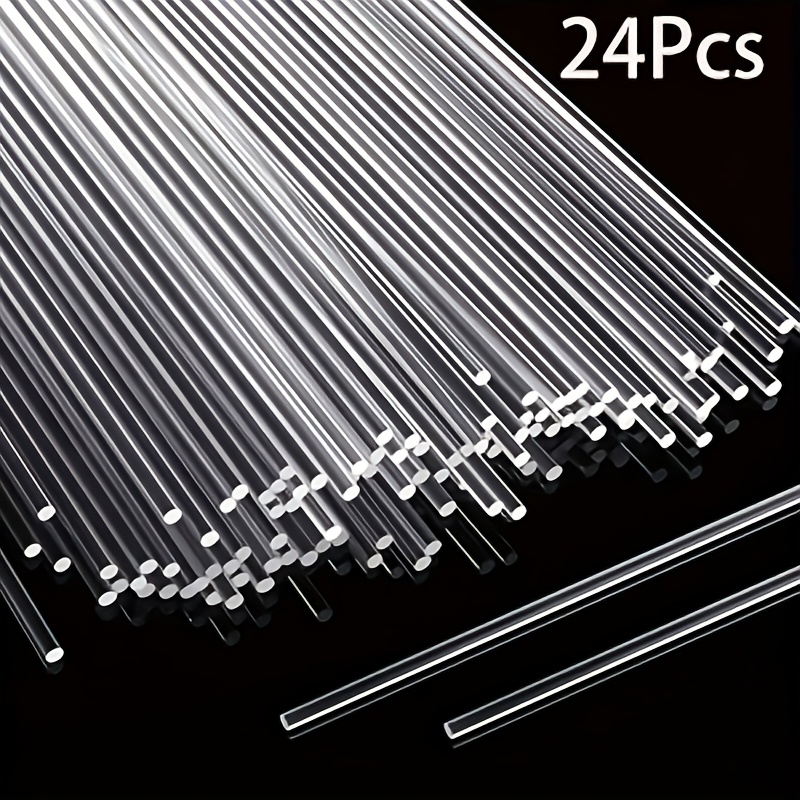 TEMU 24pcs/bag- Transparent Acrylic Rod 20cm/7.87in - Suitable For Diy Craft Making Tools, Party Decorations, Home And Garden Decorations, Theme