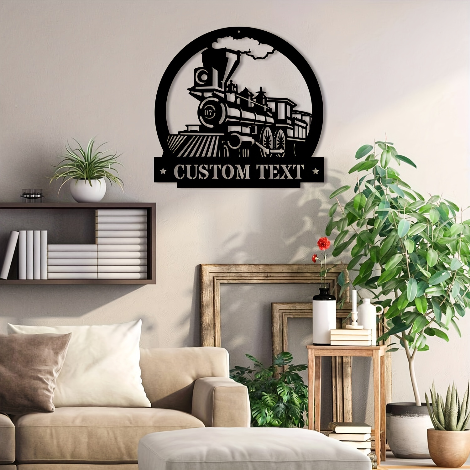 

1pc Custom Train Wall Art, Personalised Train Signs, Farmhouse Wall Train Decoration, Metal Art, For Residence Living Room Office Decoration, Custom Name Wall Decor For Porch, Patio, Gifts