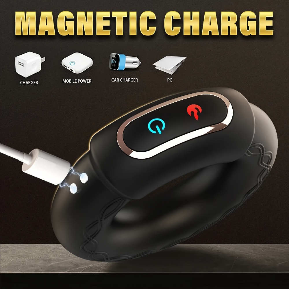 Men'S Vibrating Ring Lock Sperm Ring 9 Frequency Vibration Function Heating Ring USB Charging Easy to Clean