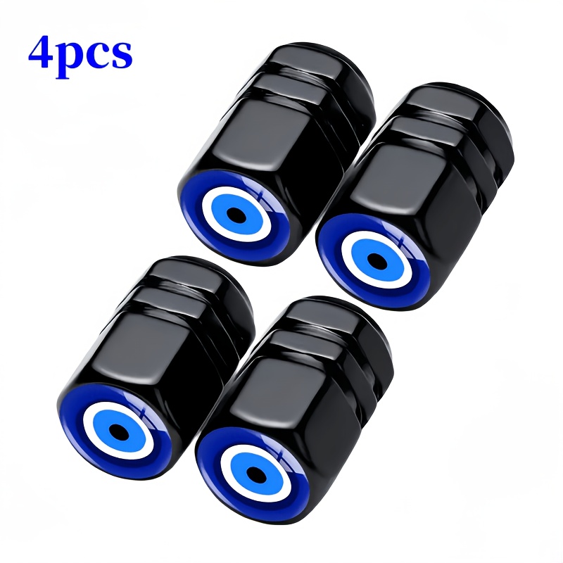 TEMU 4pcs/6pcs Universal Aluminum Alloy Evil Chrome Tire Valve Cover, Suitable For Cars, Motorcycles, Trucks, Bicycles