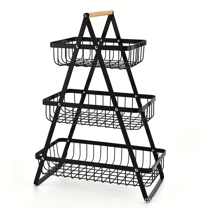 TEMU Three-level Fruit Stand, Holder For Fruit Bowls, Bread Basket, And Vegetable Rack, Removable Fruit Holder For Fruits, Vegetables, And Snacks At