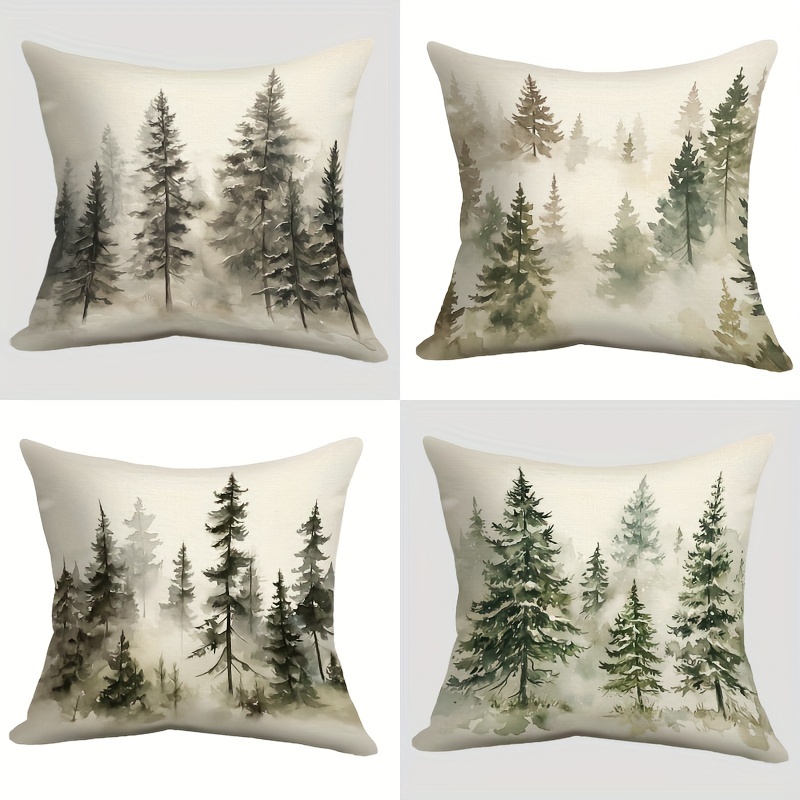 

A Set Of 4 Pillowcases, Mixed Pattern, 100% Polyester , , , Suitable For Types - 18x18 -