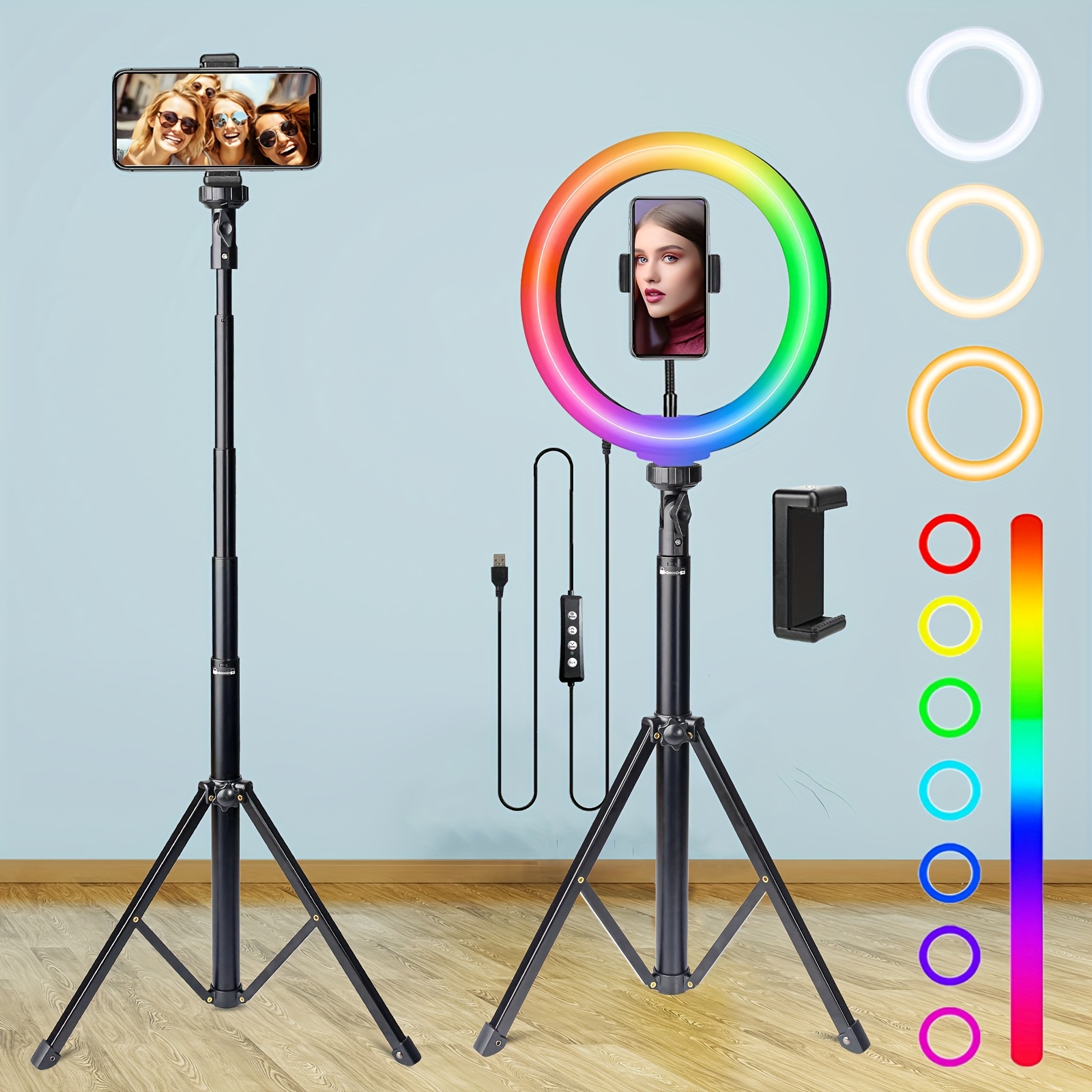 10 inch ring light standing tripod selfie Temu Saudi Arabia