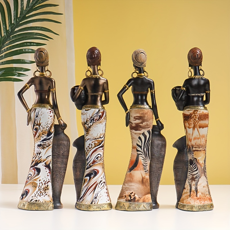 estátua de resina de mulher africana elegante - decoração   para  , quarto ou escritório Detalhes do produto 4