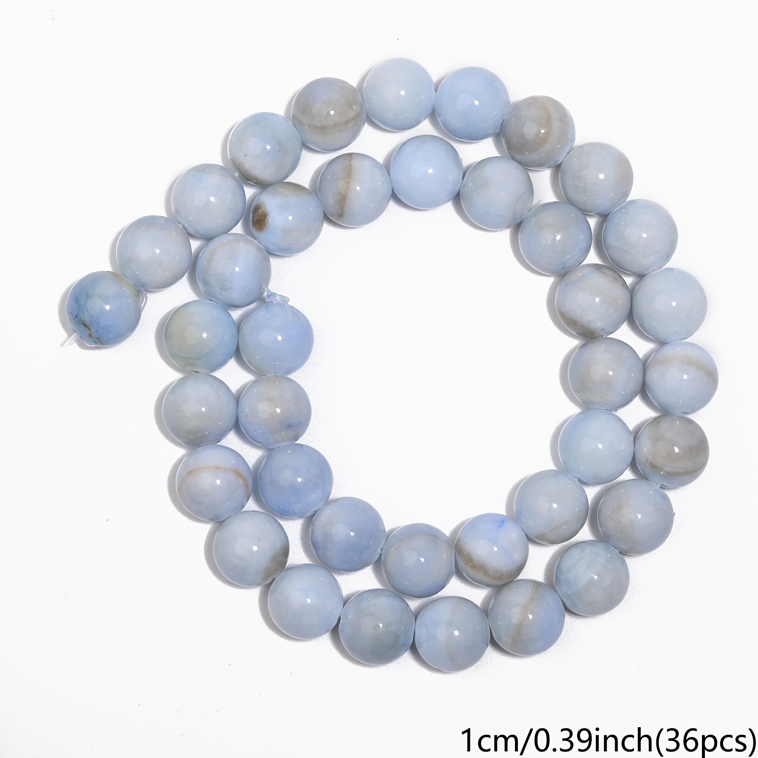 Image of Round Spacer Beads Blue Persian Chalcedony, Perfect For Jewelry Making, Including Bracelets And Additions, In Assortments Of 15 Inches And Sizes 4, 6, 8, 10, And 12mm