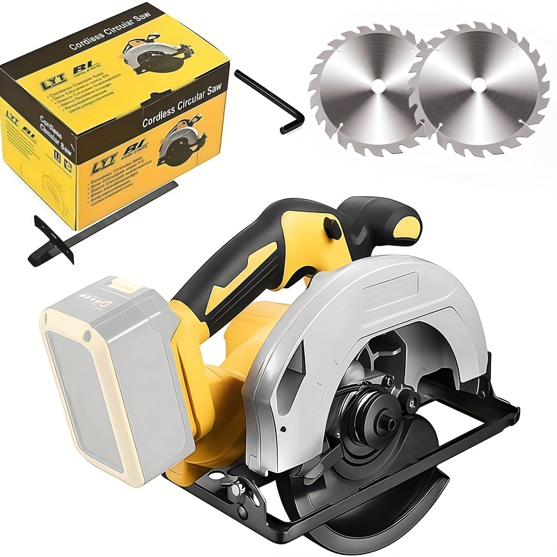 TEMU 20v Cordless Circular Saw, 7-inch Brushless Electric Circular Saw (tool Only), Horizontal Capacity Of 0-, Light Weight, With 2, Used For Stone And Plastic, Carpentry, Tools Only, No Battery.