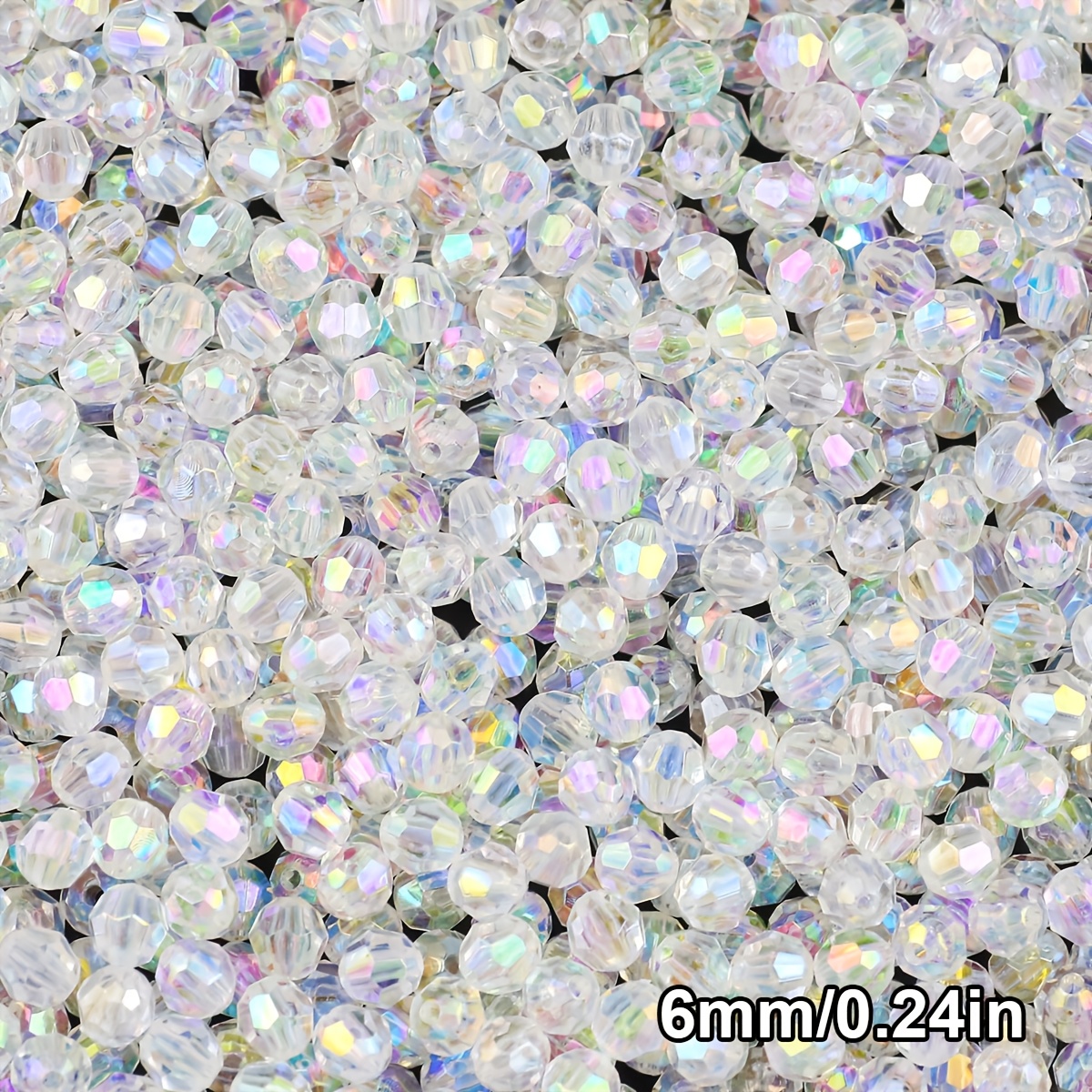 E-shop 1000 Stück 6mm Irisierende AB-Farbwechsel-Acryl-Ovalperlen - Mehrfarbige Zwischenperlen für Schmuckherstellung, DIY-Bastelarbeiten, Armbänder,