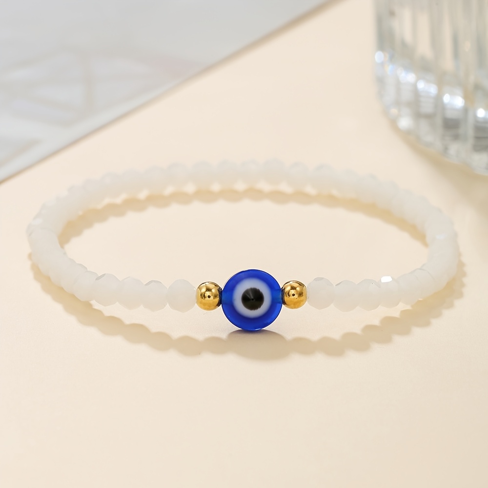 Women's Devil's Eye Beaded Elastic Bracelet, Stretchable