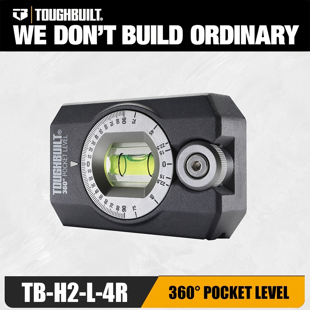 

Tb-h2-l-4r 360° Pocket Level - Precision Rotating Vial, Heavy Duty Die Cast, Portable Design With Strong Magnets