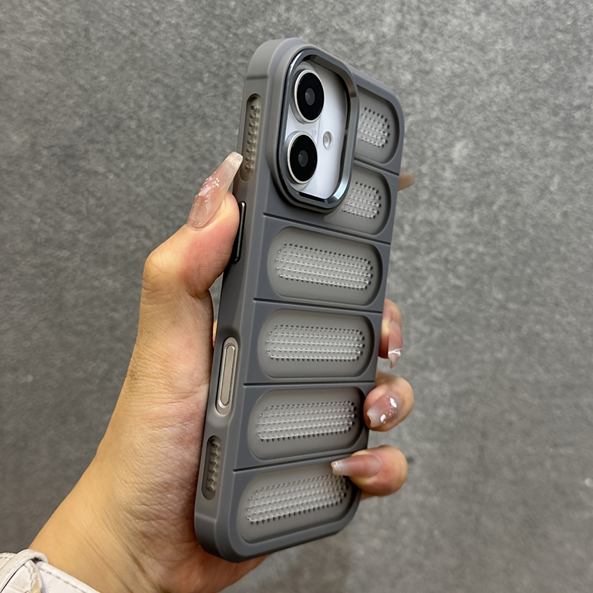 

Premium Cooling Case With Breathable Holes For Iphone Models 16, 15, 14, 11, 12, 13 Pro Max, And , Featuring Shockproof Armor And A Protective Bumper.