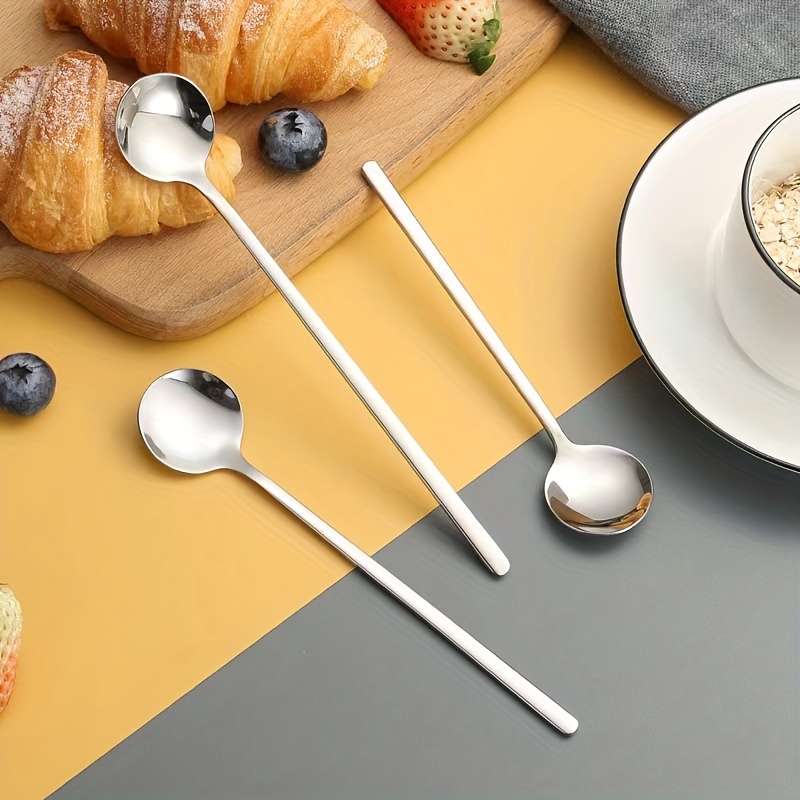 appetizer spoons decorative serving spoons drink spoons   beverage stirrers cocktail metal decorations steel teaspoons   stainless steel ice cream spoons details 2