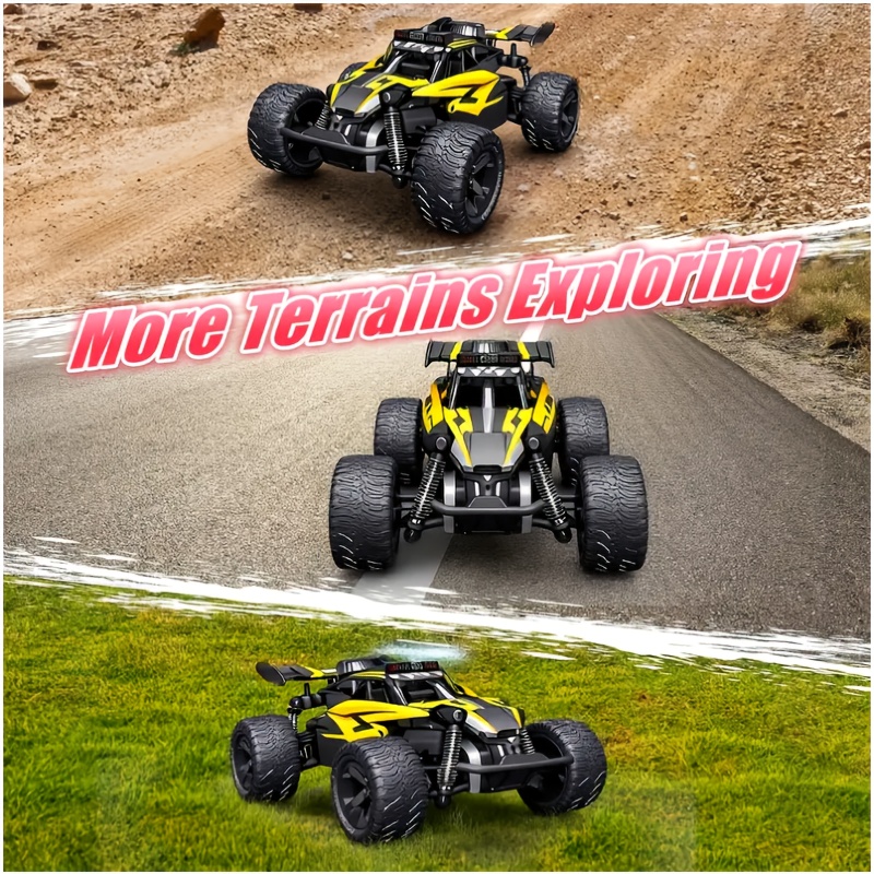 THCBME 2, 4G Remote Control Off-Road Vehicle, 1:18 Scale, All-Wheel Drive High-Speed Drift Racing Toy Suitable for Adults - Durable Rechargeable Battery, Yellow and Black Color Scheme with Red Accents, Perfect Easter Gift, High-Performance RC Toy | Aerodynamic Design, Sturdy Structure