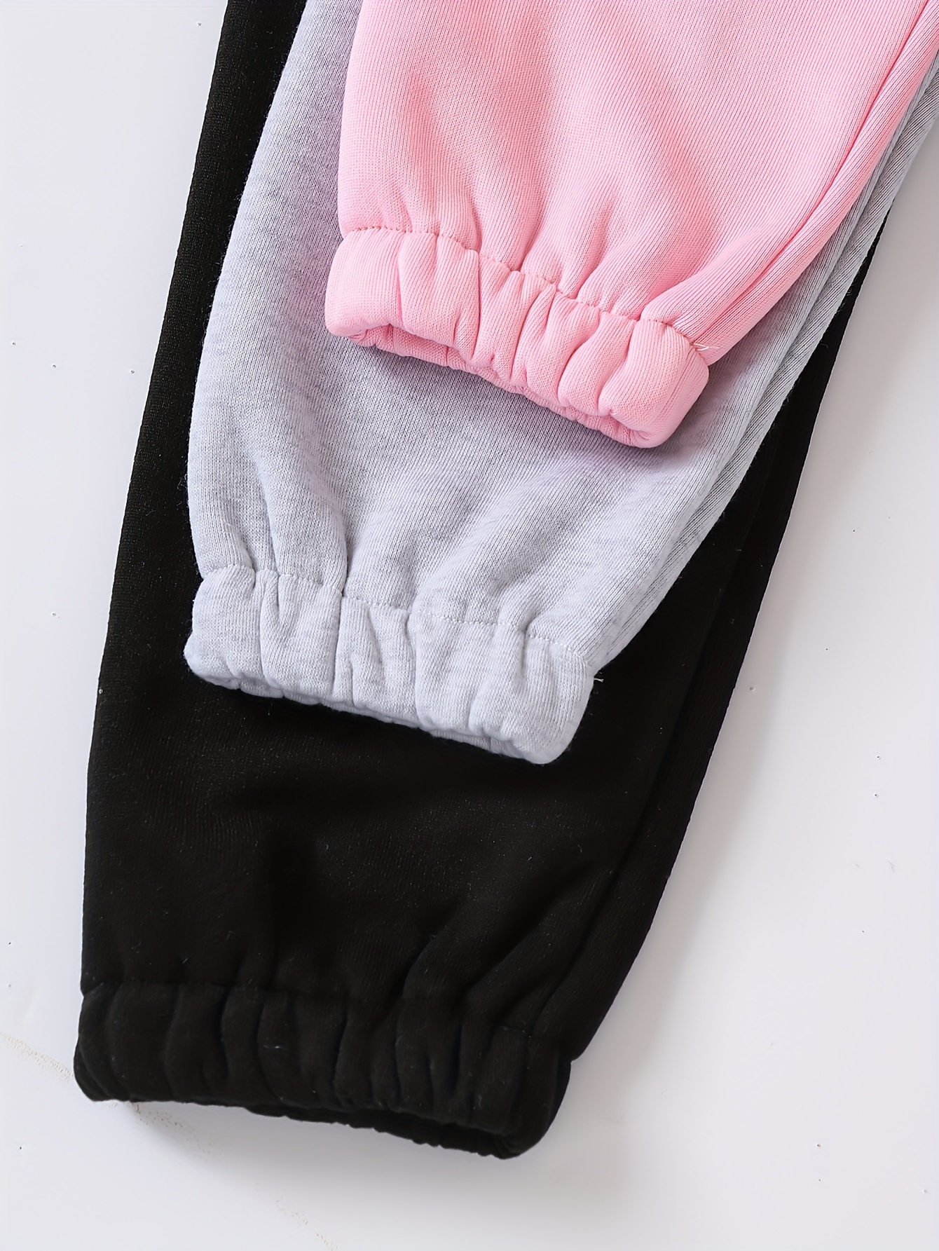 Girls' 3pcs Fleece-Lined Cargo Pants Set for Winter