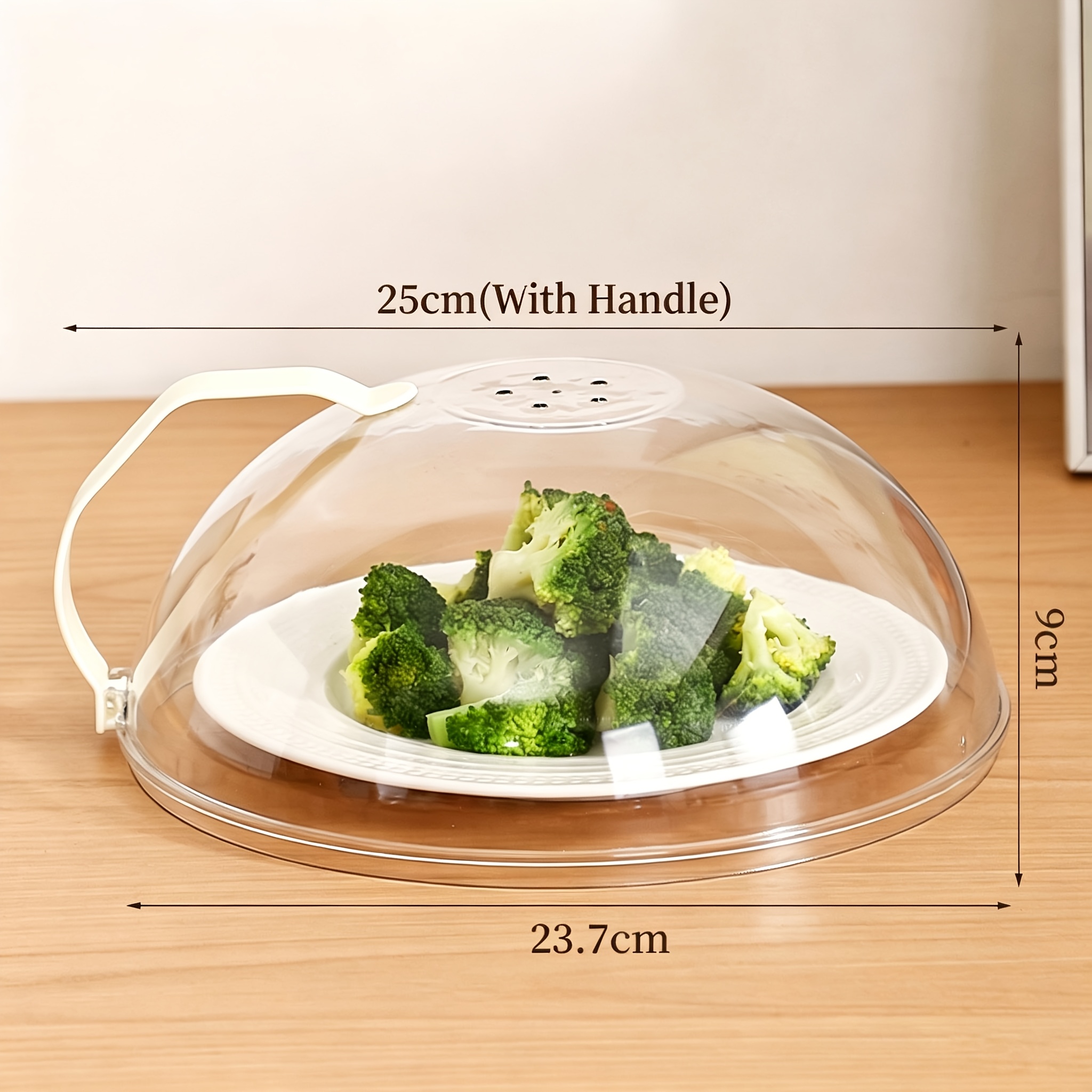 TEMU 1 pièce, Couvercle pour aliments micro-ondes avec poignée blanche, Résistant à la chaleur, Convient pour une utilisation à /en extérieur,