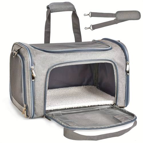 large carriers puppies up to 25lbs big dog carrier soft sided collapsible travel puppy carrier large grey