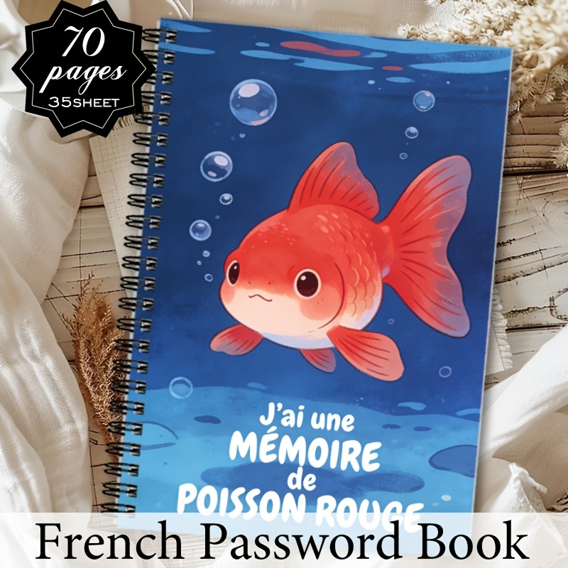 TEMU 1 carnet de de passe français, un de de passe pour adultes et personnes âgées avec un motif de poisson rouge