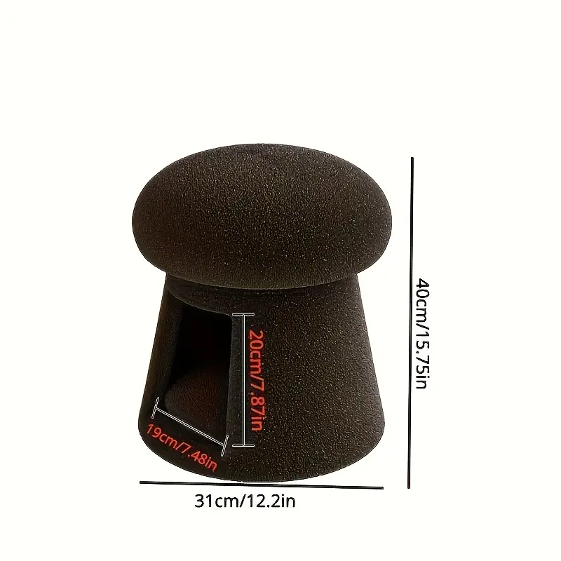 1pc contemporary mushroom shaped cat nest shoe changing stool hardwood and artificial board construction upholstered independent under 27 inches under 3 2 cubic feet storage no electricity needed details 1