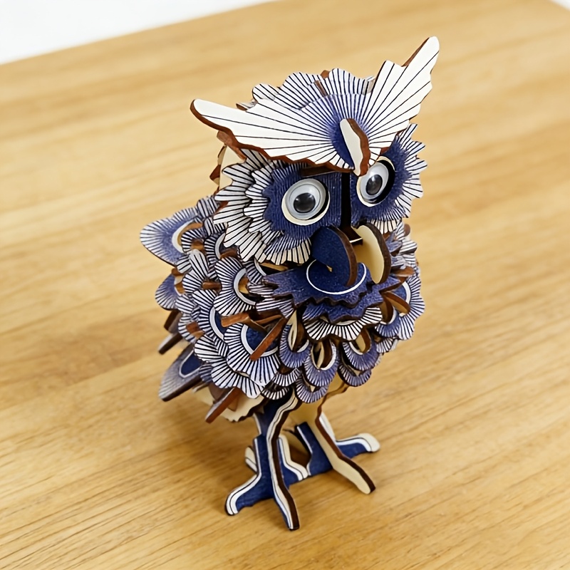 1pc 3d Adult Wooden Puzzle, No Battery Required, No Feathers Included, Paper Instructions Included