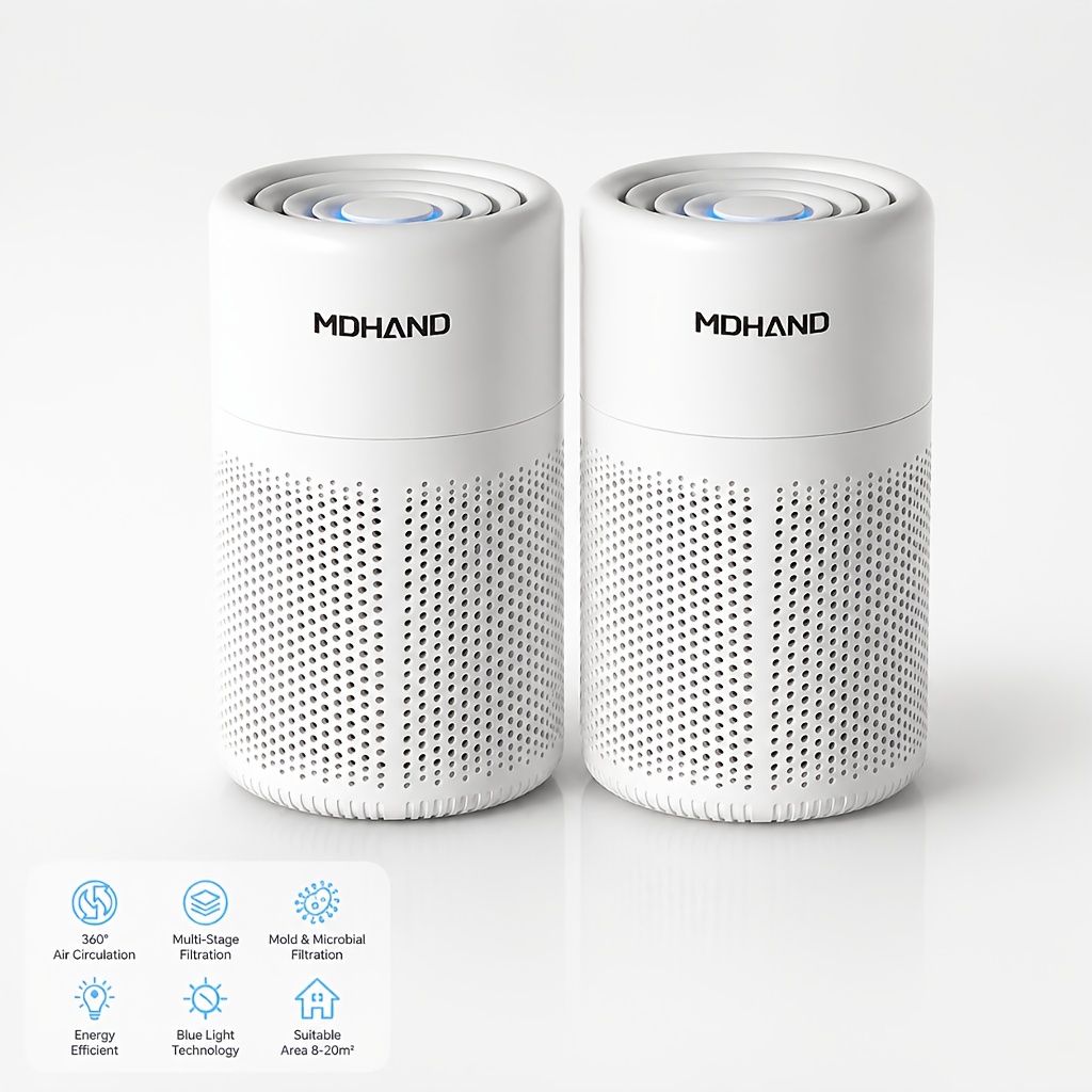2pcs , Negative Ion , Portable Desktop , Suitable For Bedrooms And Home Offices, Filter Silent Small Ion