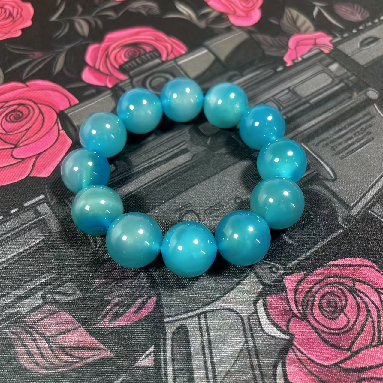 Arabic Style Hip Hop Infinity July Birthstone Agate Bracelets Set