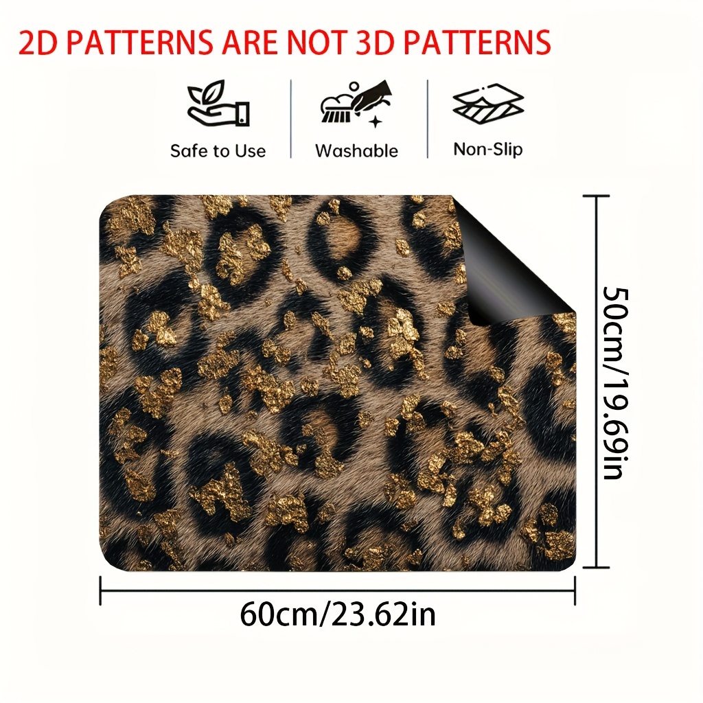 TEMU 1 stuk Fornuisbeschermer met Gouden Luipaardspots Design - Geschikt voor Fornuis & Aanrechtbeschermer, Wasmat, Koffiebar Accessoire - 2D Plat