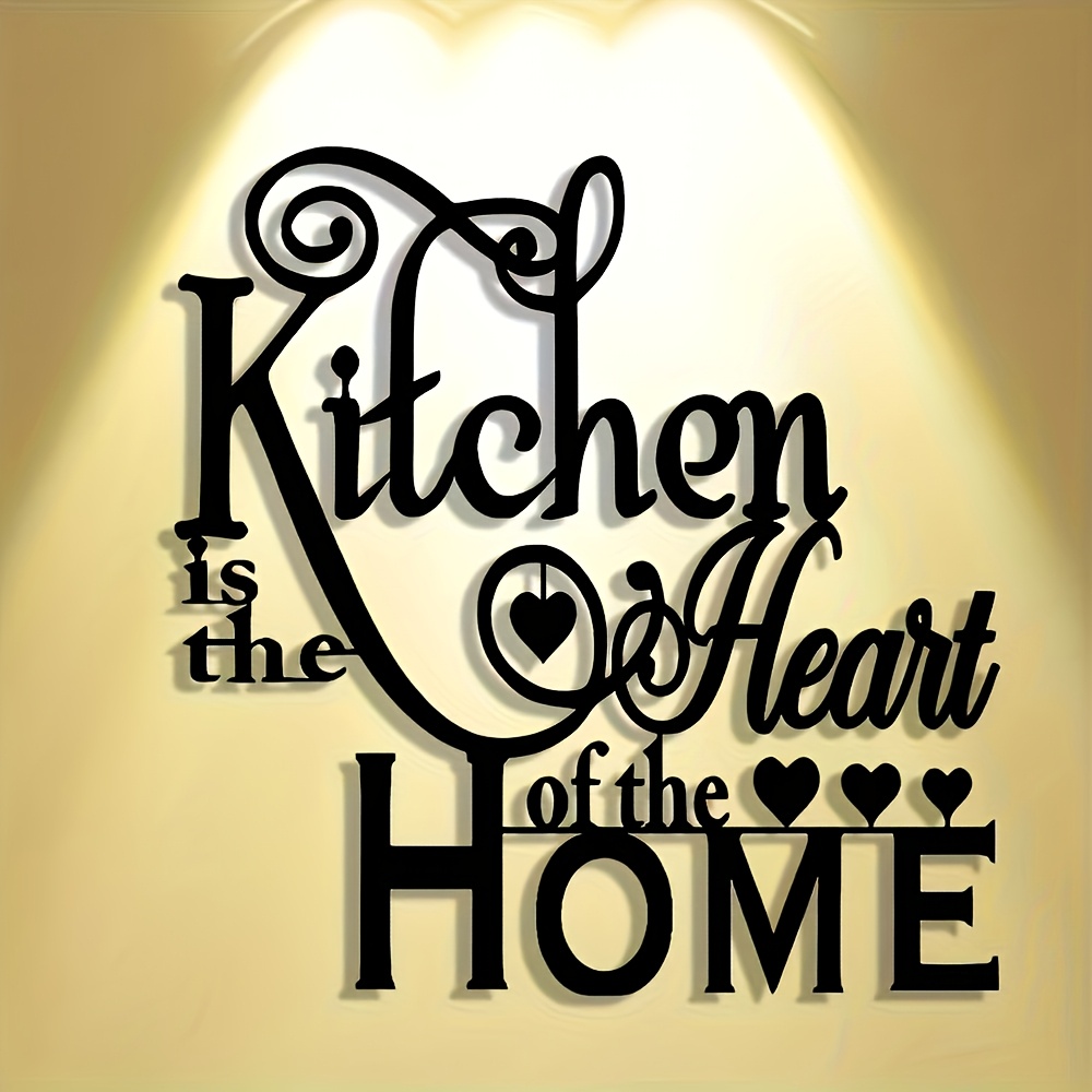 

Elegant Minimalist 'kitchen Is Of The Home' Iron - Vintage Metal Sign For Home, Office, Living Room & More - Removable & Reusable Decor , Festivals, Birthdays, Farmhouse Style, Room Decor