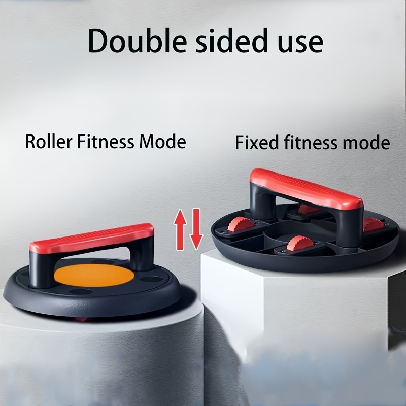 1 Pair Dual-Sided Core Workout Sliders - * *, PE Material, Red/Black, Detachable Handles for Full Body Toning and Strength Training, Home Exercise Discs | Dual-Sided Design | Stable Exercise Platform, Gym Accessories