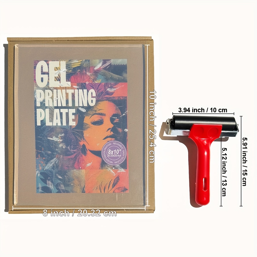 item picture reusable gel printing plate brayer reusable monoprinting plate roller for scrapbooking printmaking photo transfers crafts no discoloration
