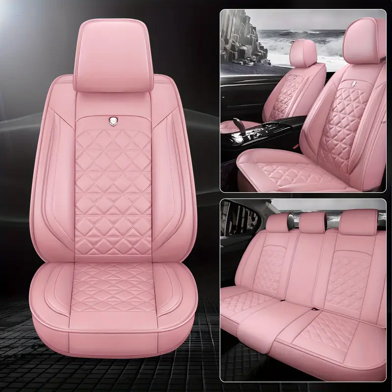 Soillar Full Surround Faux Leather Seat Cover Set For Honda 5-Seat Cars – Black/Gray, Superhero Cape Design