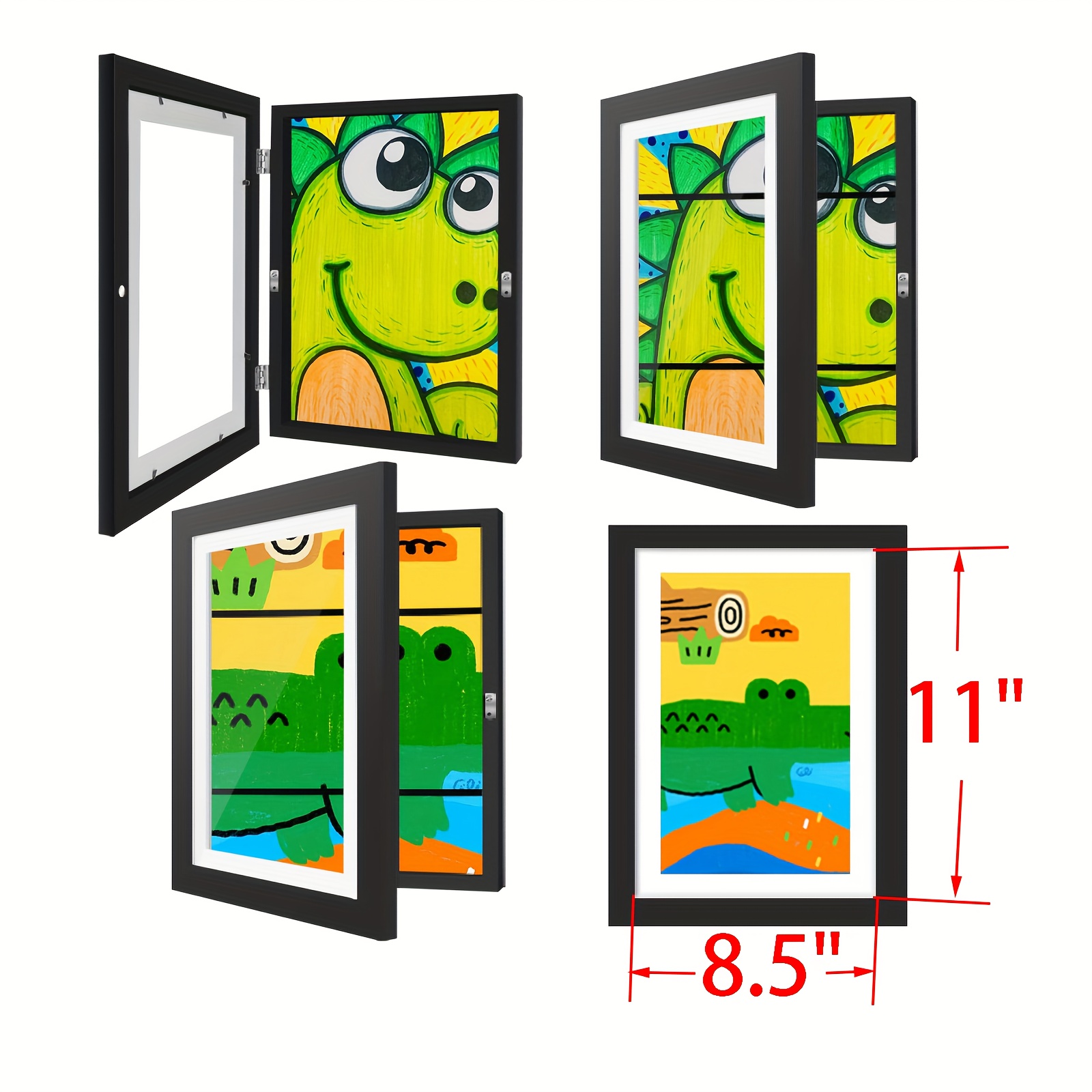 TEMU Set Of 1/2/4/8 Pack Kids Artwork Frames , 8.5x11in Kids Art Frames Front Opening, Children Art Projects Kids Art Frames Picture Frames For Kids