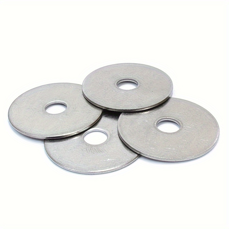 TEMU Value Pack 100pcs Enlarged Galvanized Washer, Thickened Metal Flat Washer, Screw Washer, 6mm * 25mm * 0.8mm