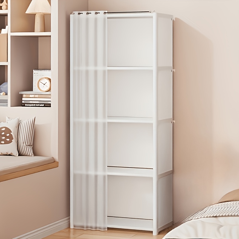 a four tier multifunctional     storage cabinet dustproof bookshelf suitable for offices classrooms living rooms bedrooms and dormitories