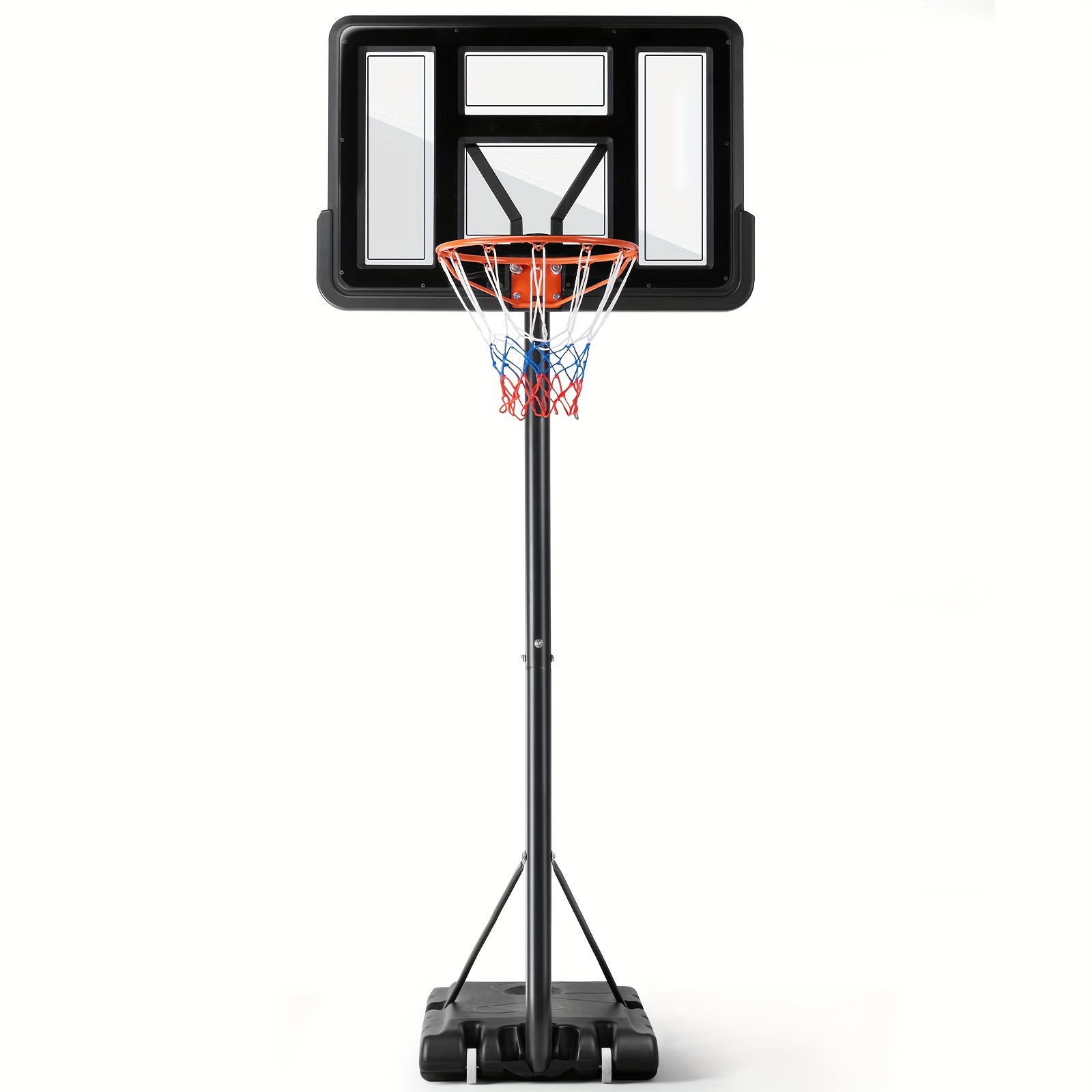 

4.2-10ft Adjustable Height Portable Basketball Hoop Outdoor, 44 Inch Shatterproof Backboard W/shock Absorbent Rim, Fillable Base