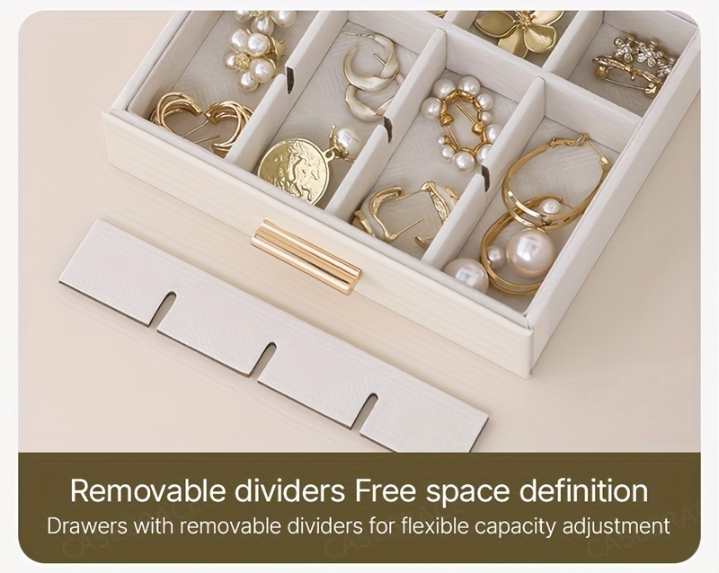 1pc   360 rotating jewelry organizer   drawer large capacity   leather storage with transparent   modern elegant design for necklaces rings earrings watches perfect gift for women valentines day mothers day birthday necklace display     construction home decor lovers jewelry boxes Product details 9
