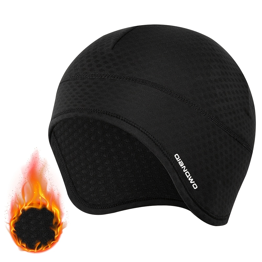 TEMU Autumn Winter Outdoor Cycling Skiing Hat With Velvet Windproof Warm Hat Extended Ear Protection Warm Hat Unisex Cycling Hat Motorcycle Bicycle