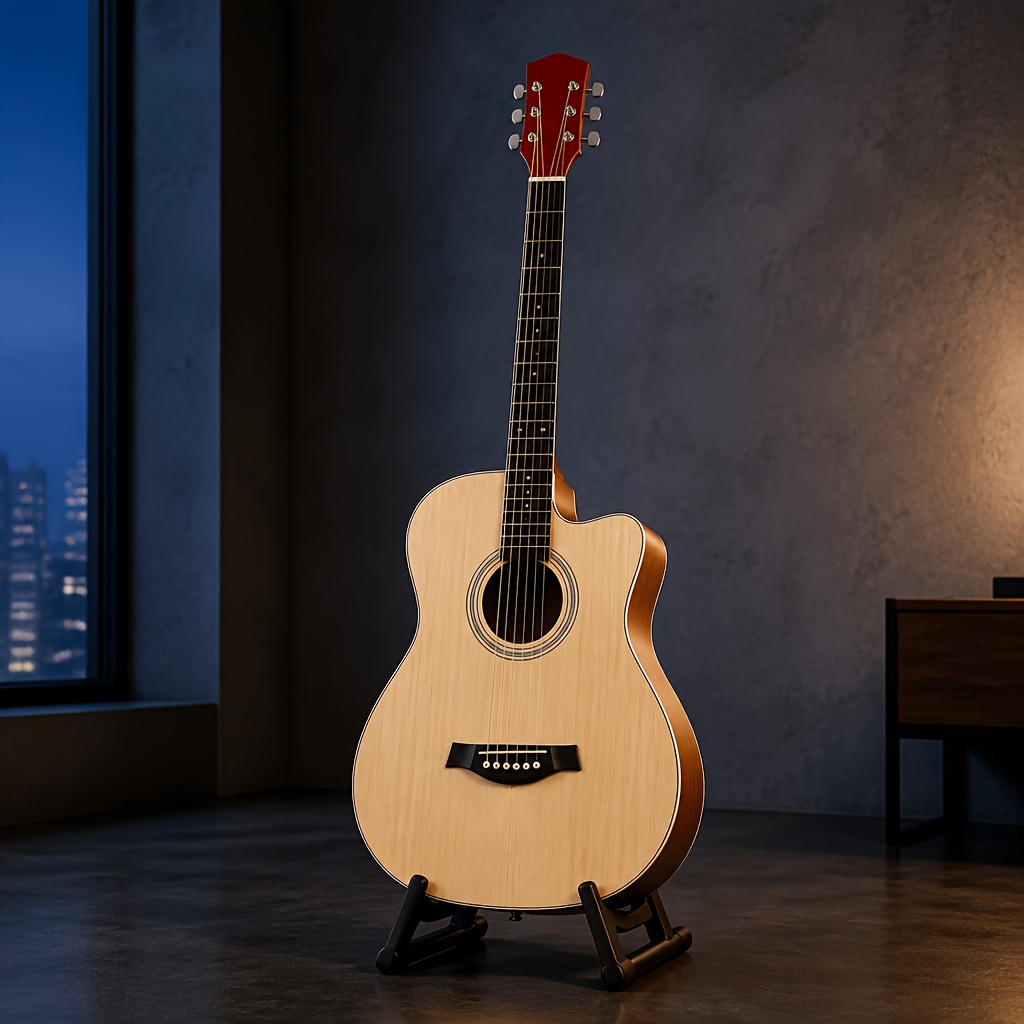 38 Inch Basswood Acoustic Guitar with Clear Resonance, Cutaway... product image 3