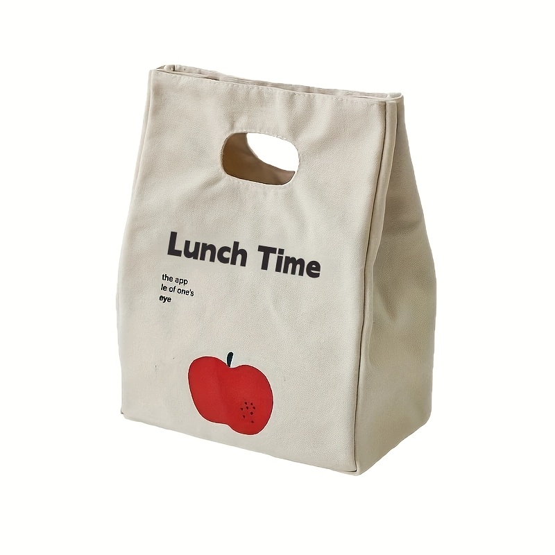 TEMU 1 Portable Insulated Lunch Bag With Aluminum Foil Liner - Insulated Canvas Picnic Bag For Work, School, Camping, Leak-proof And Fresh-preserving