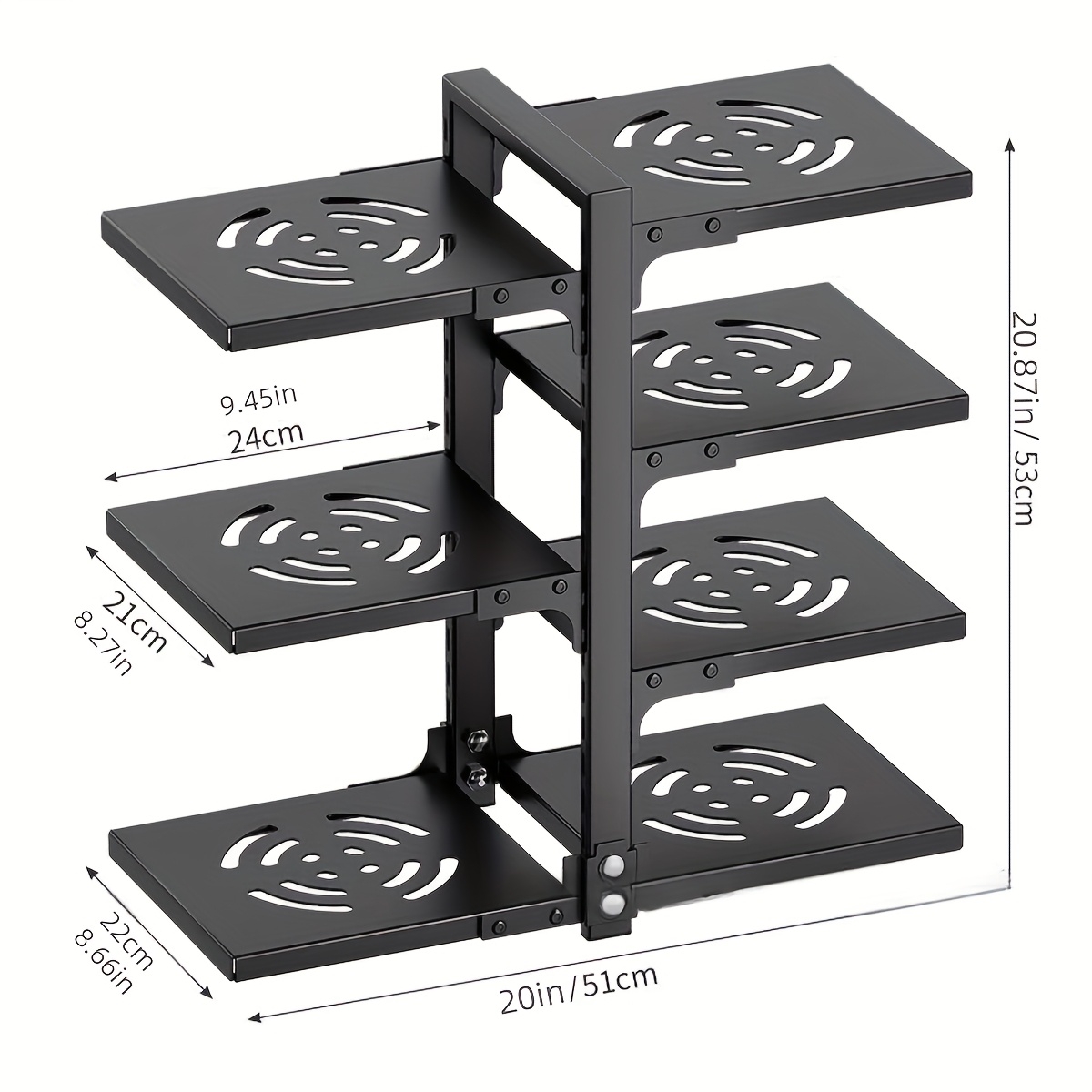 1pc 7-layer Cookware Storage Rack, Vertical Rack, Layered Rack, Suitable For Kitchen Tabletop, Cabinet, Sink Storage, Local Warehouse, Standing Shelf