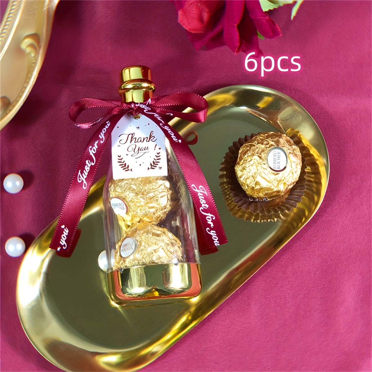6pcs Bottle Candy Box - Wedding, Birthday, And Party Favor Packaging Set