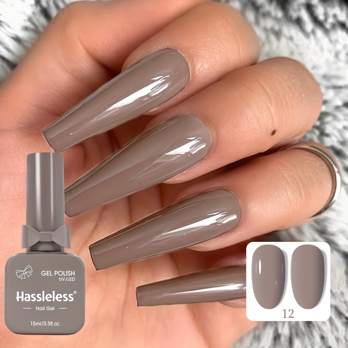 Image of Hassleless Autumn/winter Nail Polish Gel, Influencer Style For Effect, Salon-grade Gel For Nail Art, Premium Bow Glass Bottle, Suitable For Women' Use And Parties
