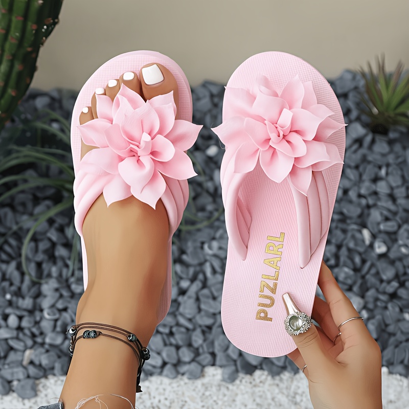 summer flower decorated casual and   slippers suitable for outdoor beach use or indoor leisure comfortable toe open sandals for daily wear versatile for   occasions women shoes