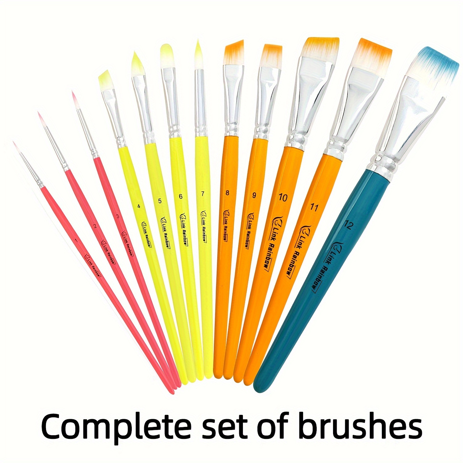 

Nylon Paint Brush Set For Artists - Variety Pack With Fine Tips & Flat Brushes For Detailed Facial Features & - Durable Art Supplies