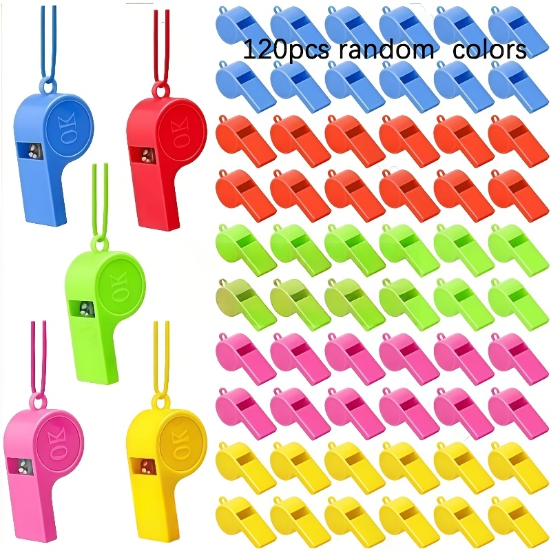 TEMU A Set Containing 120 Whistles In Random Colors And Ropes, Whistles Are Ideal For Everyday Workouts, Fitness Activities, And Sporting Events.