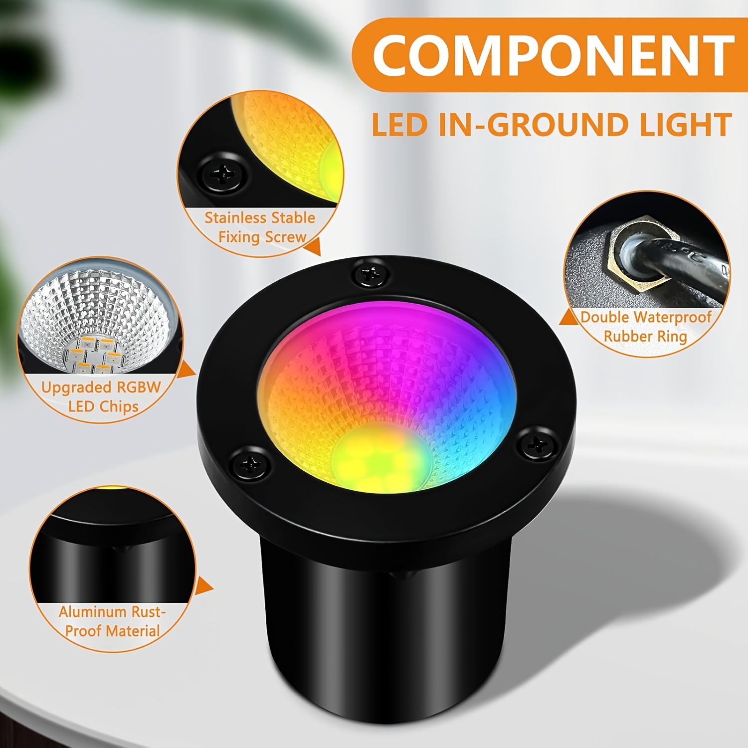 Lampes de paysage basse tension RGBW, 12V-24V, éclairage de puits LED, lampes encastrées extérieures changeant de couleur avec 16 couleurs, projecteurs IP
