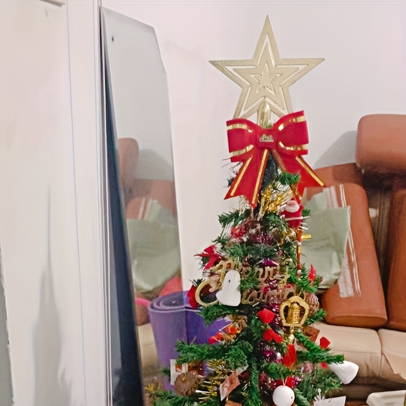 

1pc, Festive Christmas Tree Topper Star, 14cm, 3d , Creative Holiday Decor, No Power Needed, Plastic, For Home & Kitchen, Christmas & New Year Theme, Santa Claus Style