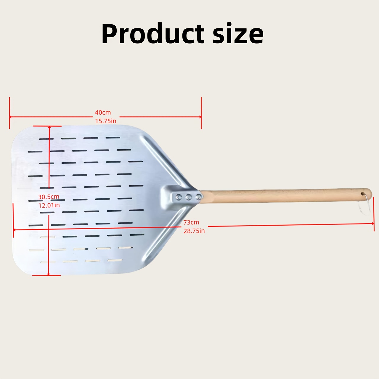 E-shop Extra große Edelstahl-Pizzaschaufel - Professionelle hitzebeständige Pizzaschaufel für Haushalt & Gewerbe | Rutschfester Griff, ultraleicht,