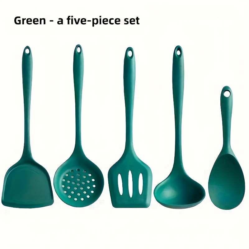 

[5pcs Silicone Kitchen Utensils Set] Uiui Silicone Kitchen Utensils Set, 5pcs Cooking Tools, Including Turner, Spatula, , Strainer, Paddle, Safe For Cookware