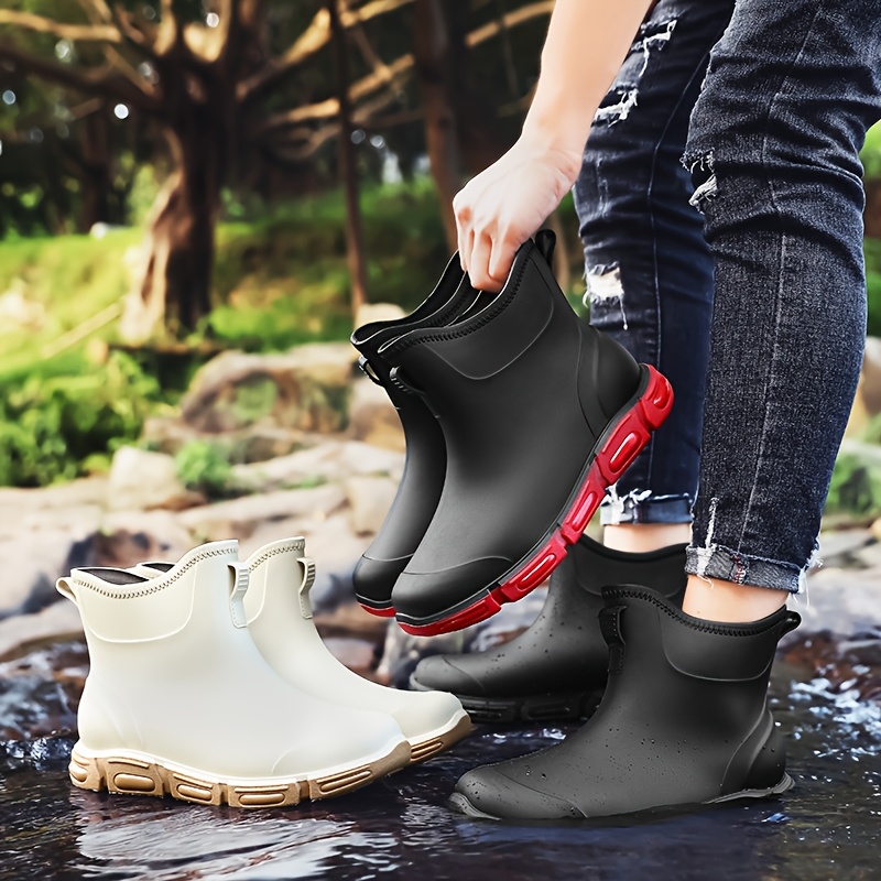 unisex leichte pvc anti-rutsch knöchel regenstiefel mit eva