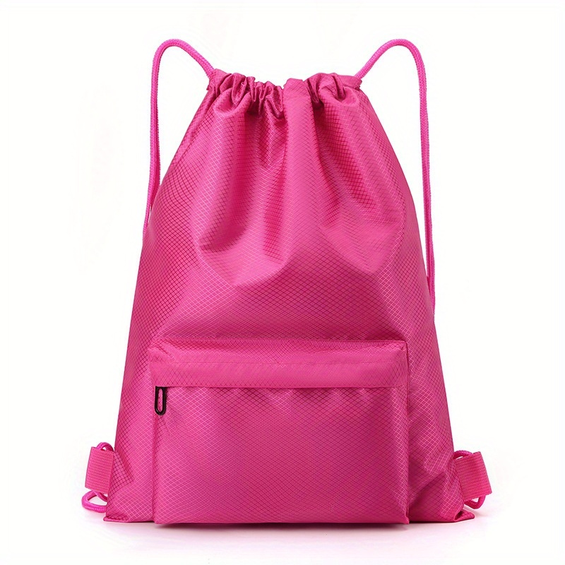 TEMU 1pc Customizable Drawstring Backpack With Personalized Name/logo/design - Durable Polyester Gym Bag, Multiple Pockets & Adjustable Drawstrings,